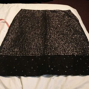 ALFANI Black SKIRT W/SILVER STRIPES